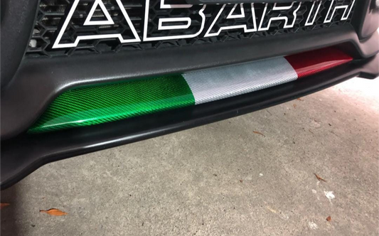 For FIAT 500 ABARTH 595 695 Italian italy flag Tri Colour Carbon Fibre Front bumper Cover Lower Lip Splitter