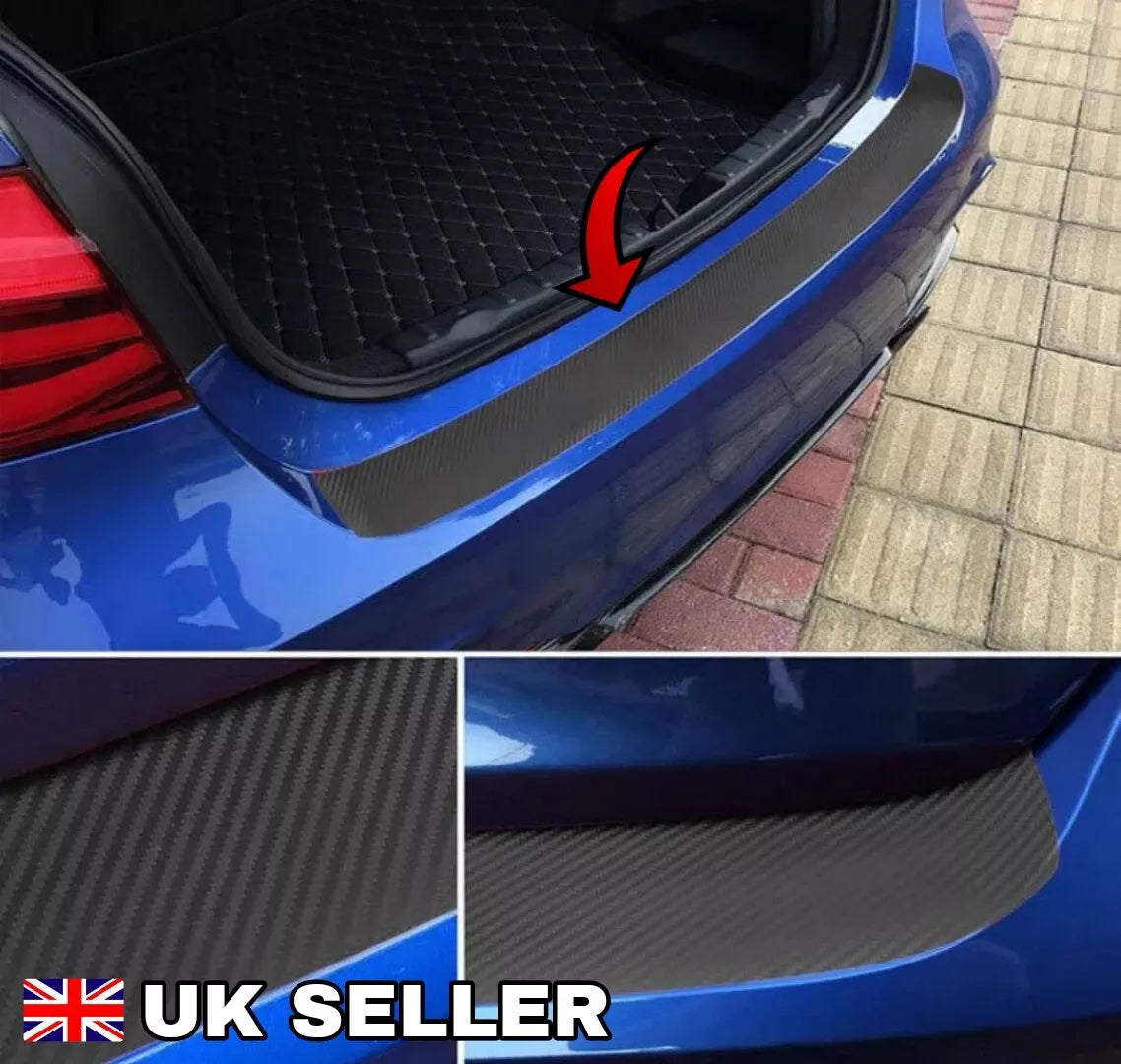 For MERCEDES C E CLASS REAR BOOT TRUNK BUMPER GUARD PROTECTOR CARBON FIBRE VINYL