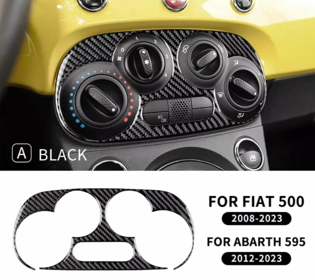 For FIAT 500 ABARTH 595 695 Heater Manual Control Trim Panel Cover Carbon Sport