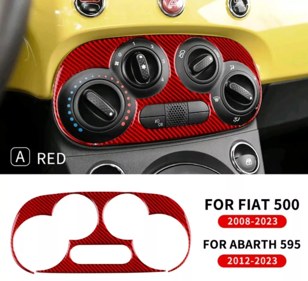 For FIAT 500 ABARTH 595 695 Heater Manual Control Trim Panel Cover Carbon Sport