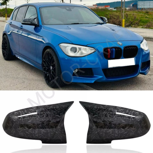 For BMW 1 SERIES F20 F21 2012-16 FORGED CARBON LOOK SIDE MIRROR COVERS SPORT