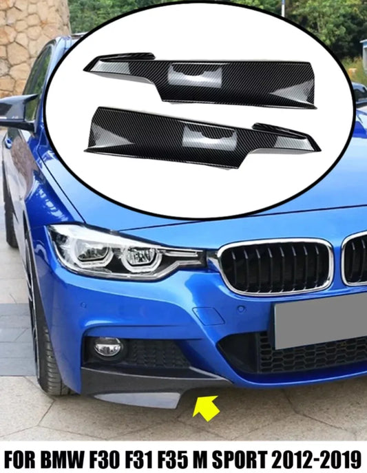 For BMW 3 SERIES F30 F31 Front Bumper Canards Lip Splitters Carbon Effect Sport