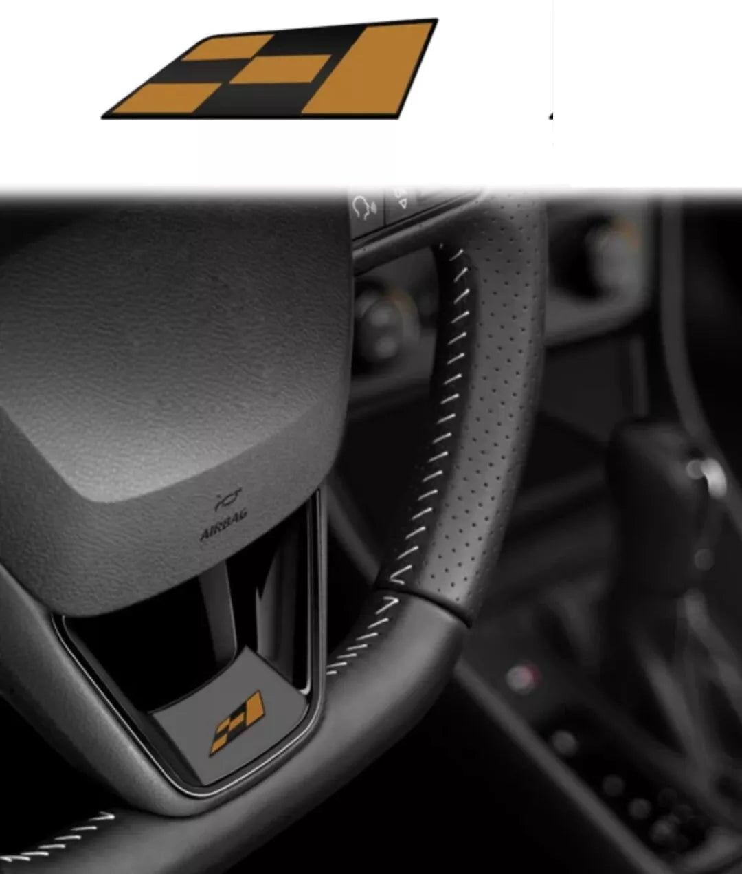 For SEAT LEON MK2 MK3 MK4 Steering Flag Mini Emblem CUPRA Racing Flag ATECA