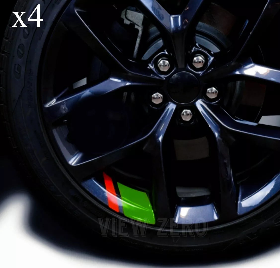 For JAGUAR XE XF XJ XK F-Pace F-Type Sport GREEN RED Stickers Wheel Vinyl Decals