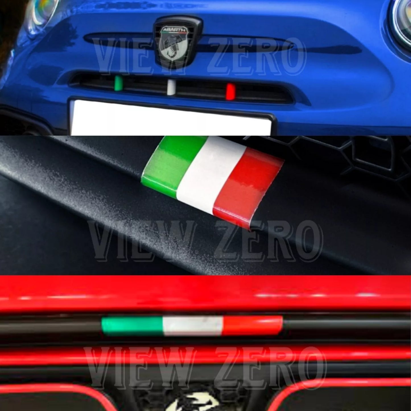 For FIAT 500 ABARTH 595 695 ITALIAN ITALY FLAG Vinyl Decal Grill Bumper Stickers