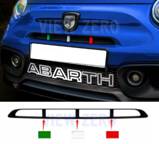 For FIAT 500 ABARTH 595 695 ITALIAN ITALY FLAG Grill Stickers Stripes Decals