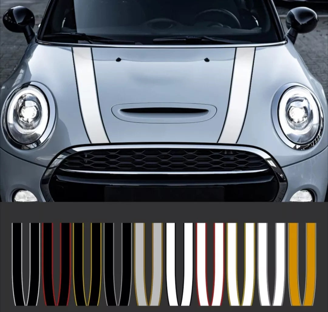 For MINI ONE MINI COOPER BONNET PIN STRIPES VINYL DECALS STICKERS R50 R53 R56