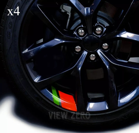 For JAGUAR XE XF XJ XK F-TYPE F i-Pace RED+GREEN Sport Stickers Wheel Decals