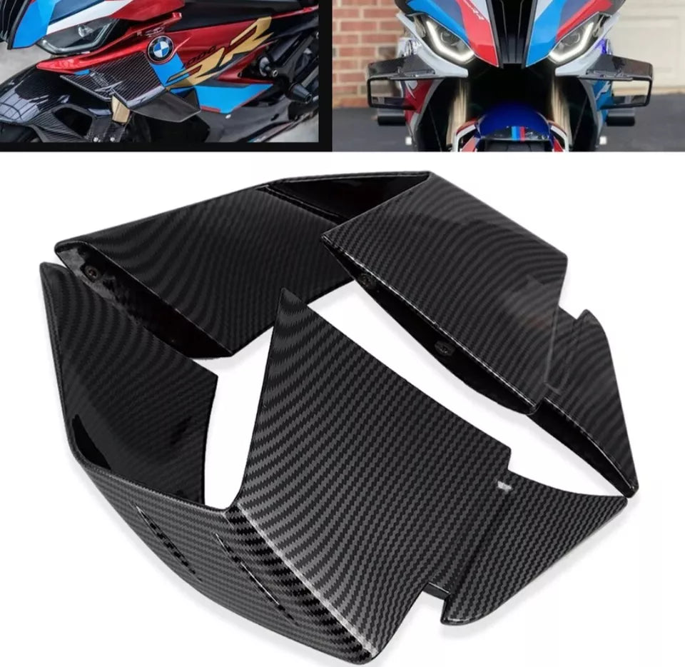 For BMW S1000RR M1000RR 2019-22 Front Wing Fairing Spoiler Winglets Carbon Look