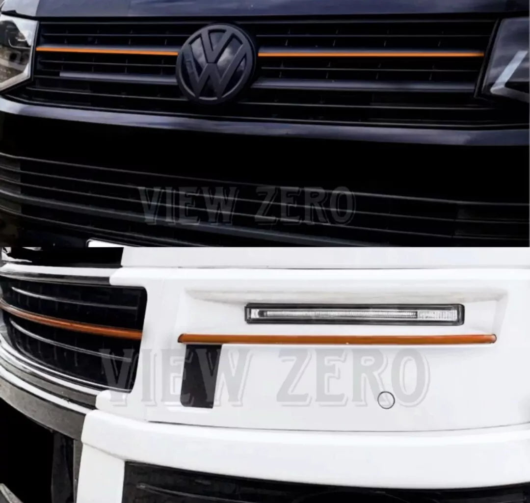 For VW T5 T6 Transporter Front grill Stripes Bumper Stickers Vinyl Decals