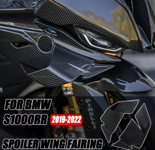 For BMW S1000RR M1000RR 2019-22 Front Wing Fairing Spoiler Winglets Carbon Look