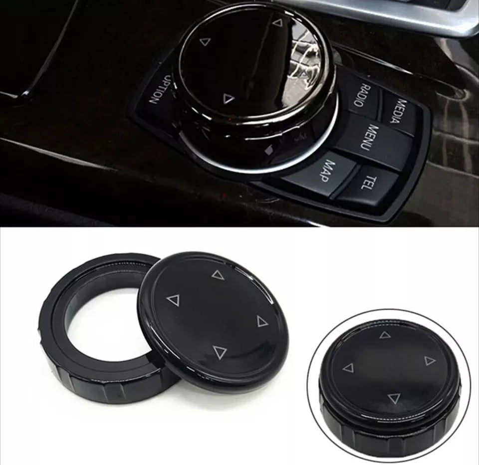 For BMW 3 SERIES F30 F34 12-15 iDrive Multimedia Button Cover Trim Knob Gloss