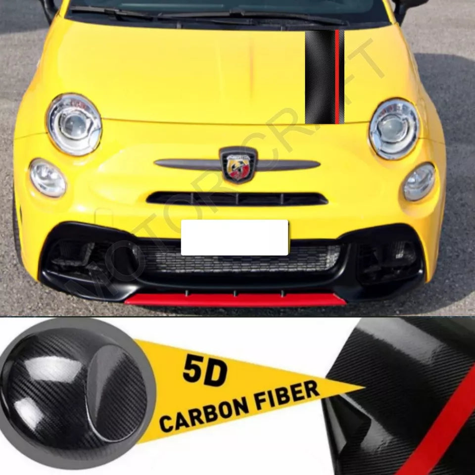 For FIAT 500 ABARTH 595 695 Stripe Sticker Bonnet Racing Vinyl Carbon Decal